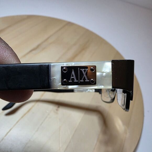 ARMANI EXCHANGE Eyeglasses Black With Mother of Pearl AX221 65Z 135 Frame Only - Picture 7 of 10